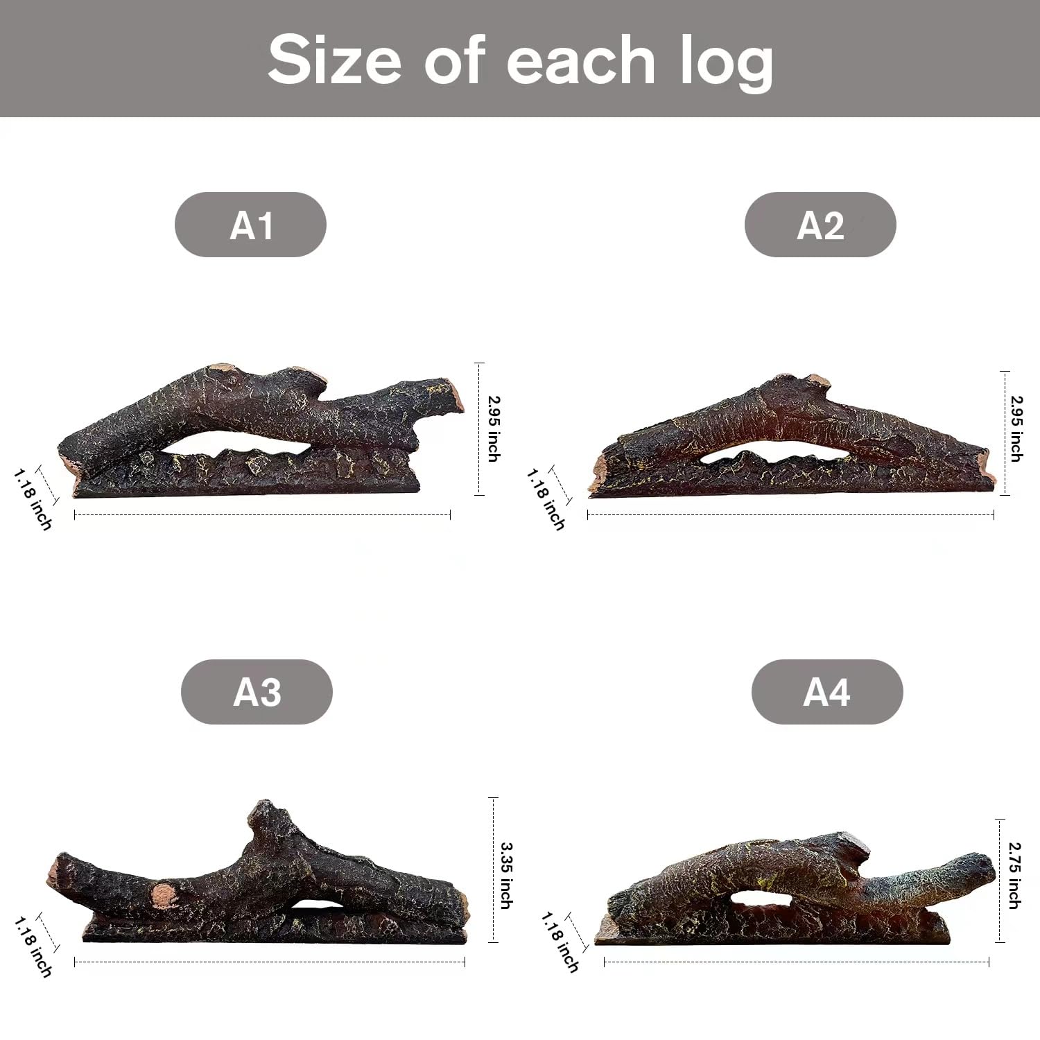 dainiqukanhai Electric Fireplace Wall Fireplace Recessed Electric Fireplace Fake Fireplace Logs Synthetic Resin Decoration Electric Transparent Logs Flame Suitable for 60