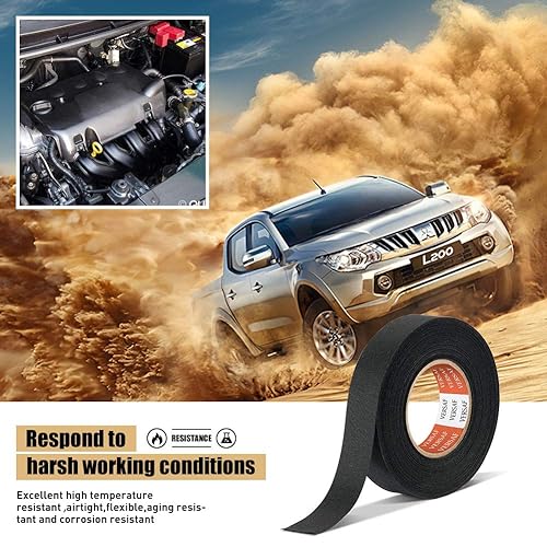 Miniatura 7 de Cinta de tela para automóvil, cinta adhesiva de alta resistencia al ruido, a prueba de calor, tela de fibra química, cinta eléctrica para envolver