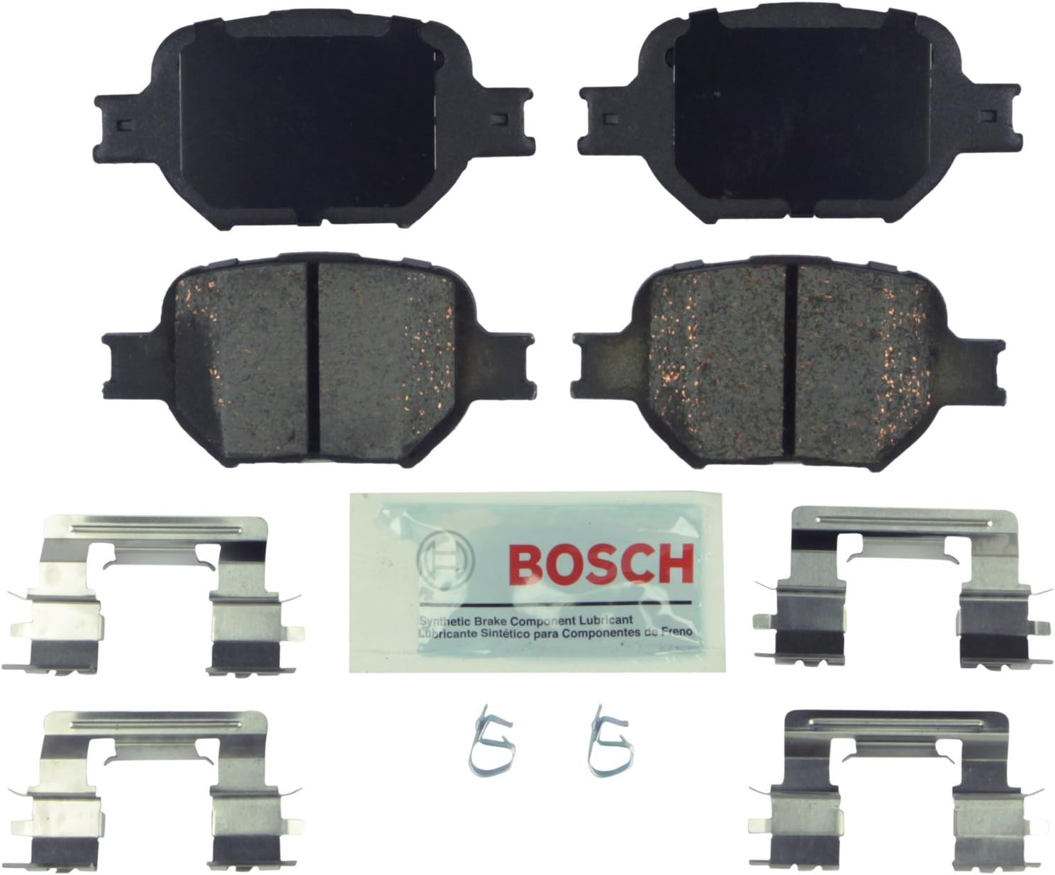 BOSCH BE1211H Blue Ceramic Disc Brake Pad Set With Hardware Compatible With Select