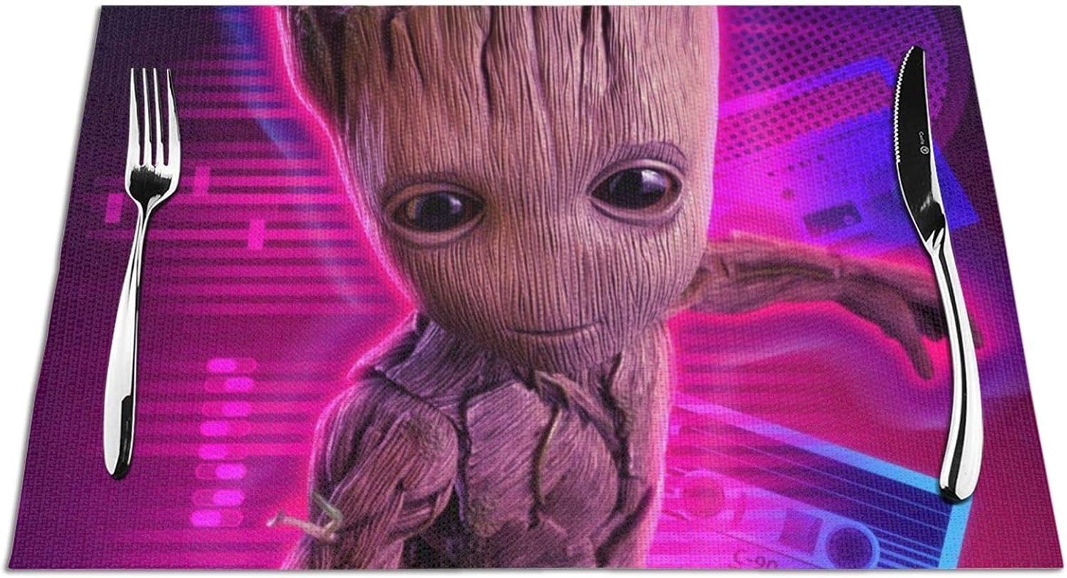 Baby Groot PVC Placemats NonSlip Washable Coffee Mats