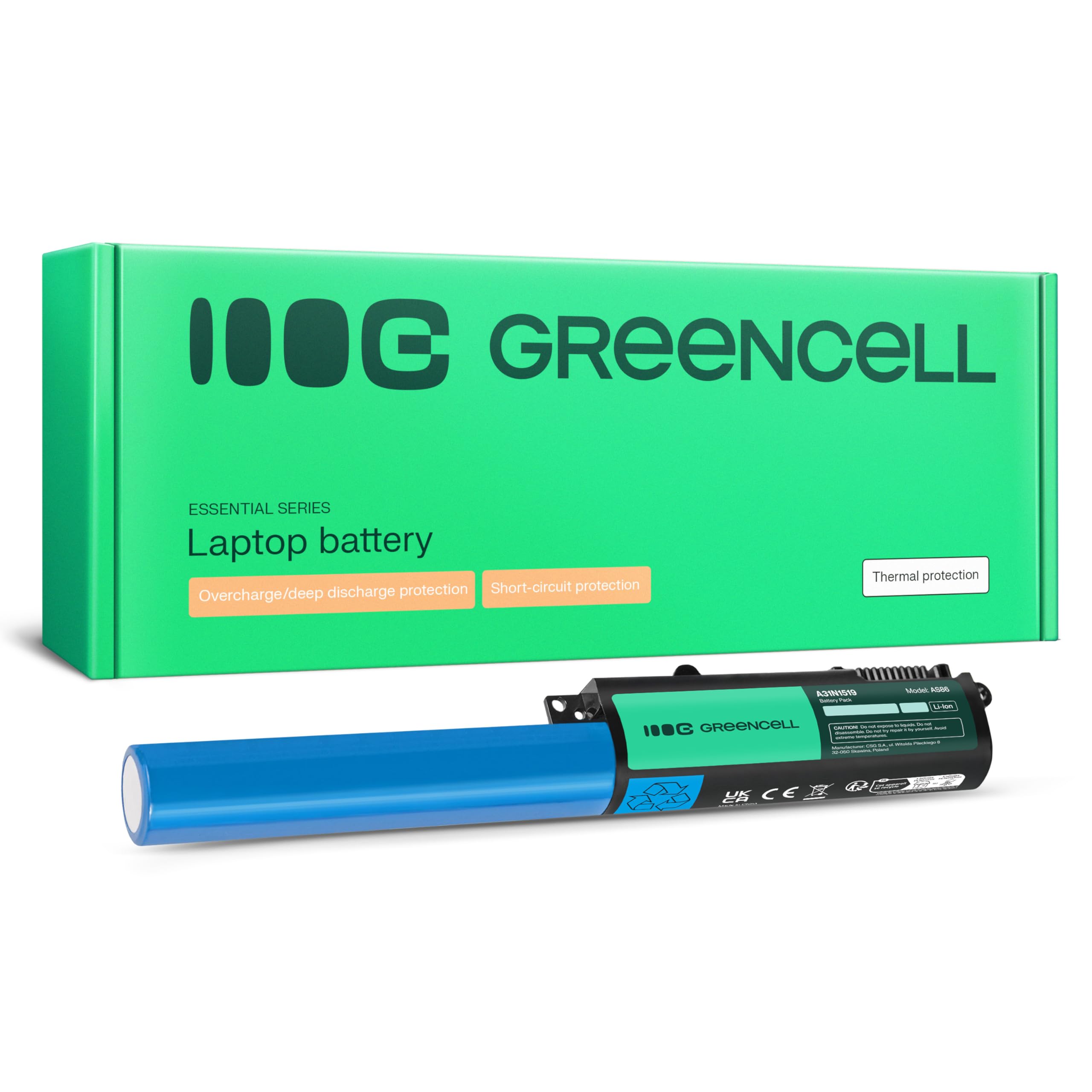 Green Cell Batterie A31N1519 pour ASUS R540 R540L R540LA R540LJ R540S R540SA R540Y X540 X540L X540LA X540LJ X540S X540SC X540Y X540YA F540 F540L F540LA F540S F540SA A540L A540S