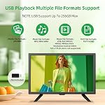 Jexiop TV 20 inch,Full Viewing Angles 1080P HD,Small Kitchen Wall-Mounted Digital TV-HDMI/USB Ports-Dual Power DC-12V& AC Adapter Inputs for Your Caravan&Bedroom