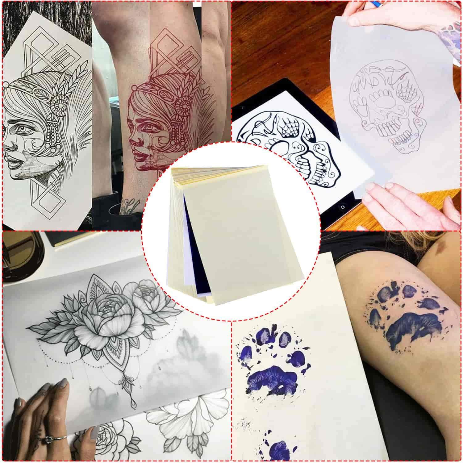 Tattoo Transfer Paper, Cridoz 100 Sheets Tattoo Stencil Transfer Paper for Tattooing