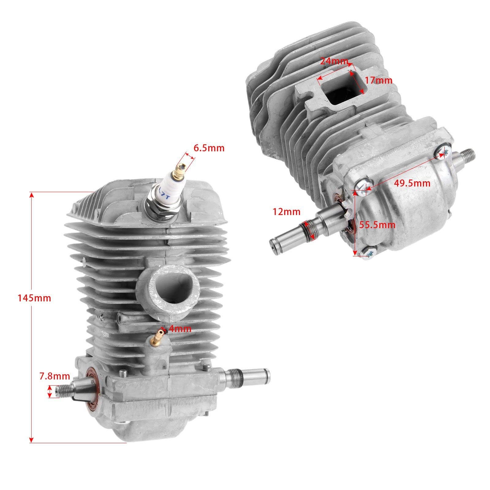 Juego de bujías de cigüeñal de pistón de Cilindro de 49,5mm for Motor de Motosierra STIHL 023 025 MS230 MS250, Herramientas eléctricas de jardín, 1 ud.