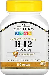 Vitamina B12 Liberação Prolongada 1000mcg 110 Caps 21st Cent - sem