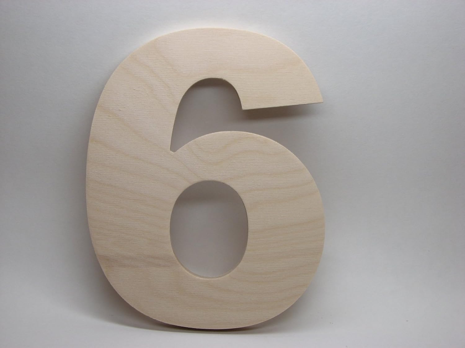 LetterWorx 8 Wooden Number 6 - Arial Font | Unfinished Baltic Birch Wood Letter | 8 Inch Tall