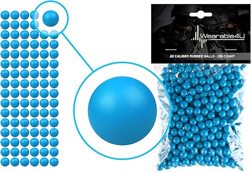 Vista 27 de Wearable4U . Pelotas de goma reutilizables para pistolas de paintball, 43 o 0.50 o 0.68 Cal negro x 500