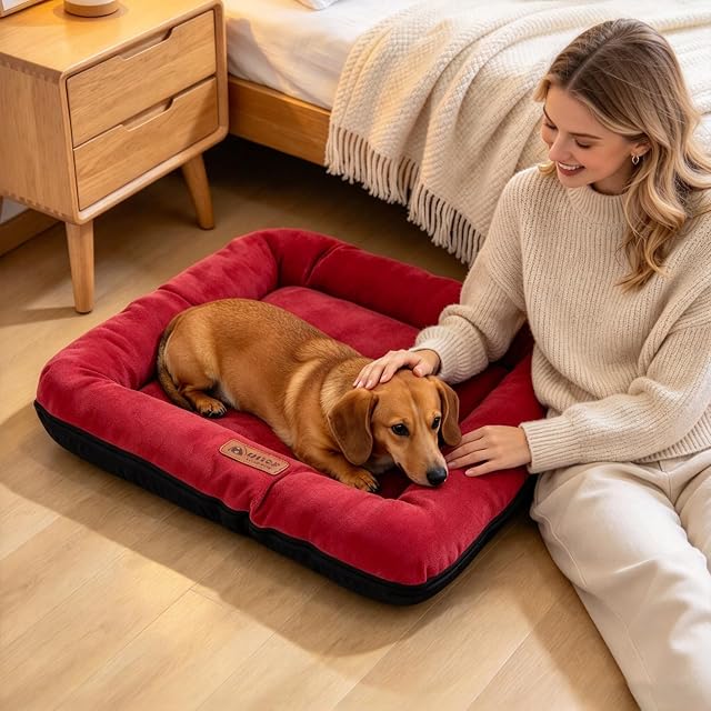 Foto 2 de 6 de PETCUTE Cama Ortopédica Grande para Perros, Estera Sofá Super Suave, Lavable y Desenfundable