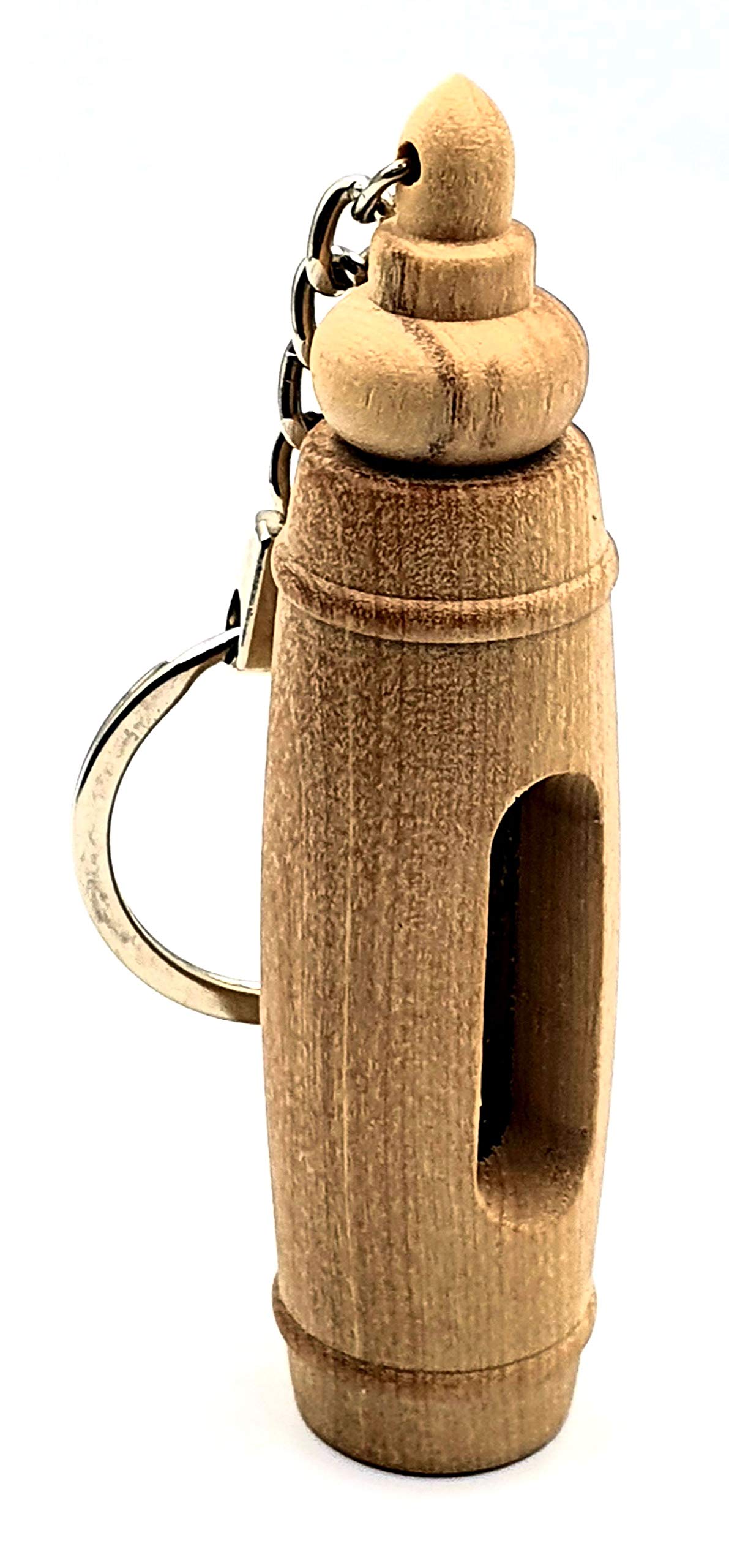 Zuluf Authentic Olive Wood Keychain Oil Vial Key Chain From Israel KC202 Comes with Velvet Bag & Certificate - 2.3