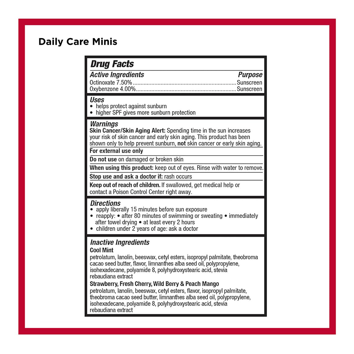 Carmex Daily Care and Daily Care Minis Feuchtigkeitsspendender Lippenbalsam, LSF 15, verschiedene Geschmacksrichtungen, 8 Stück (3 Tuben, 5 Mini-Tuben)