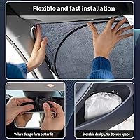 Vista 3 de Parasol, protector plegable para ventana delantera, plegable, visera para parabrisas 240T, cobertura completa para mantener el automóvil fresco
