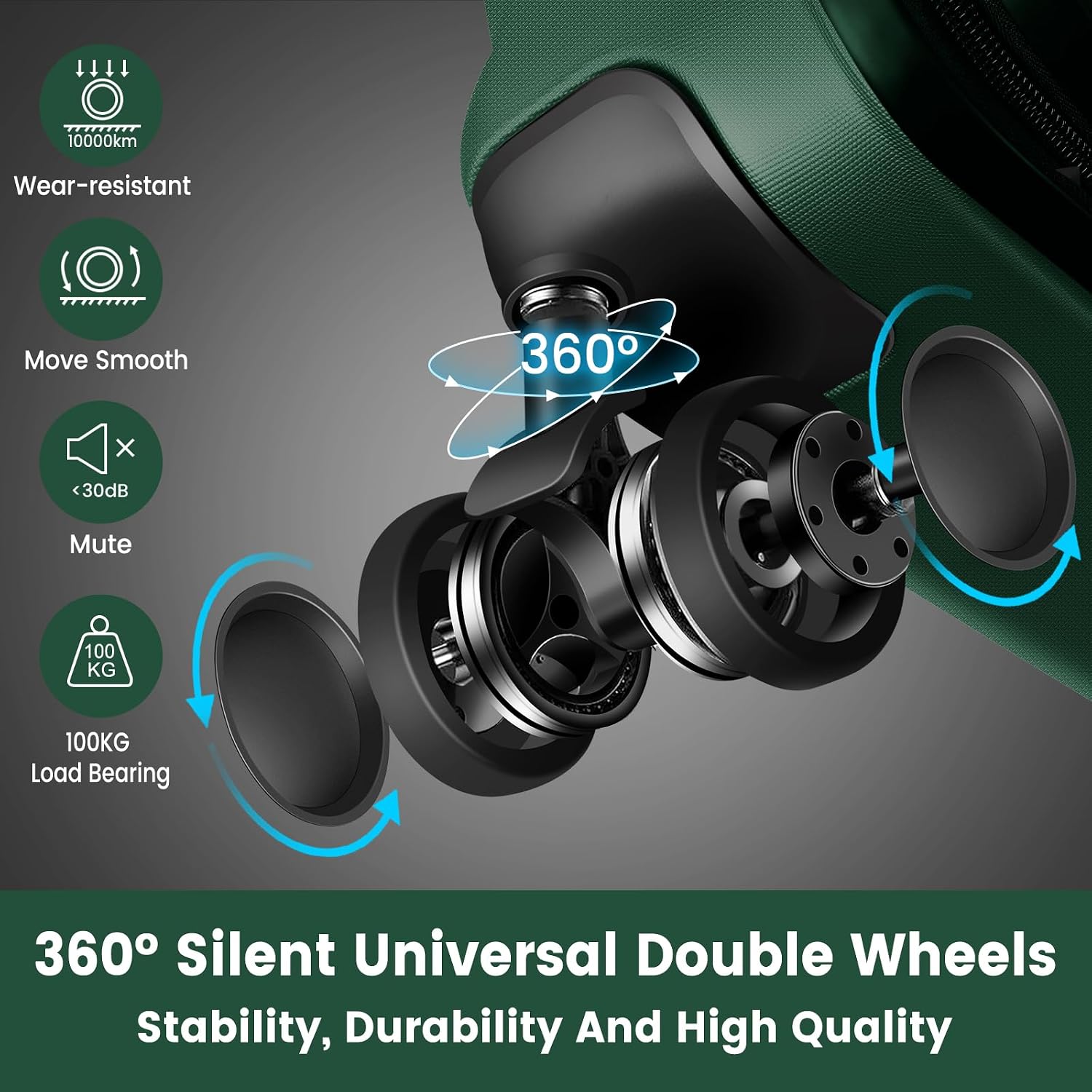 Luggage Sets with Spinner Wheels (20/24/28 Inch), PC+ABS Suitcase Sets