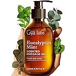 Gya Labs Eucalyptus Mint Massage Oil - 6.76 Fl Oz - Non-Greasy Formula for Sore Muscles, Deep Relaxation & All Skin Types - Suitable for Men & Women