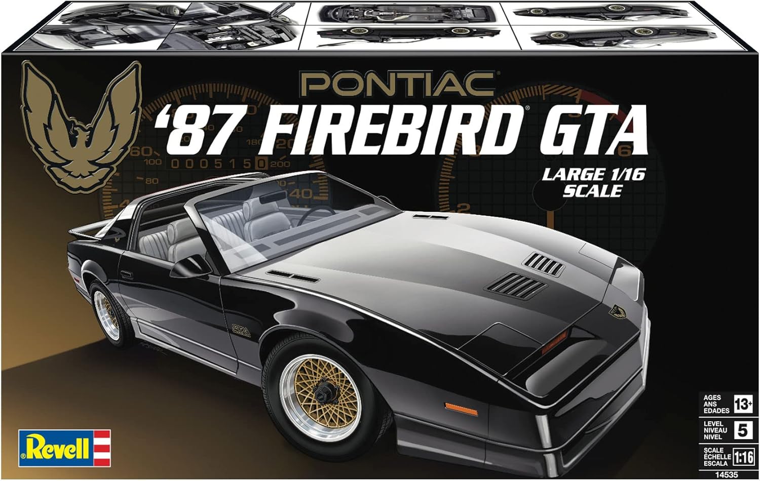 Revell 14535 '87 Pontiac Firebird GTA 1:16 Scale 144-Piece Skill Level 5 Model Car Building Kit - Image 7