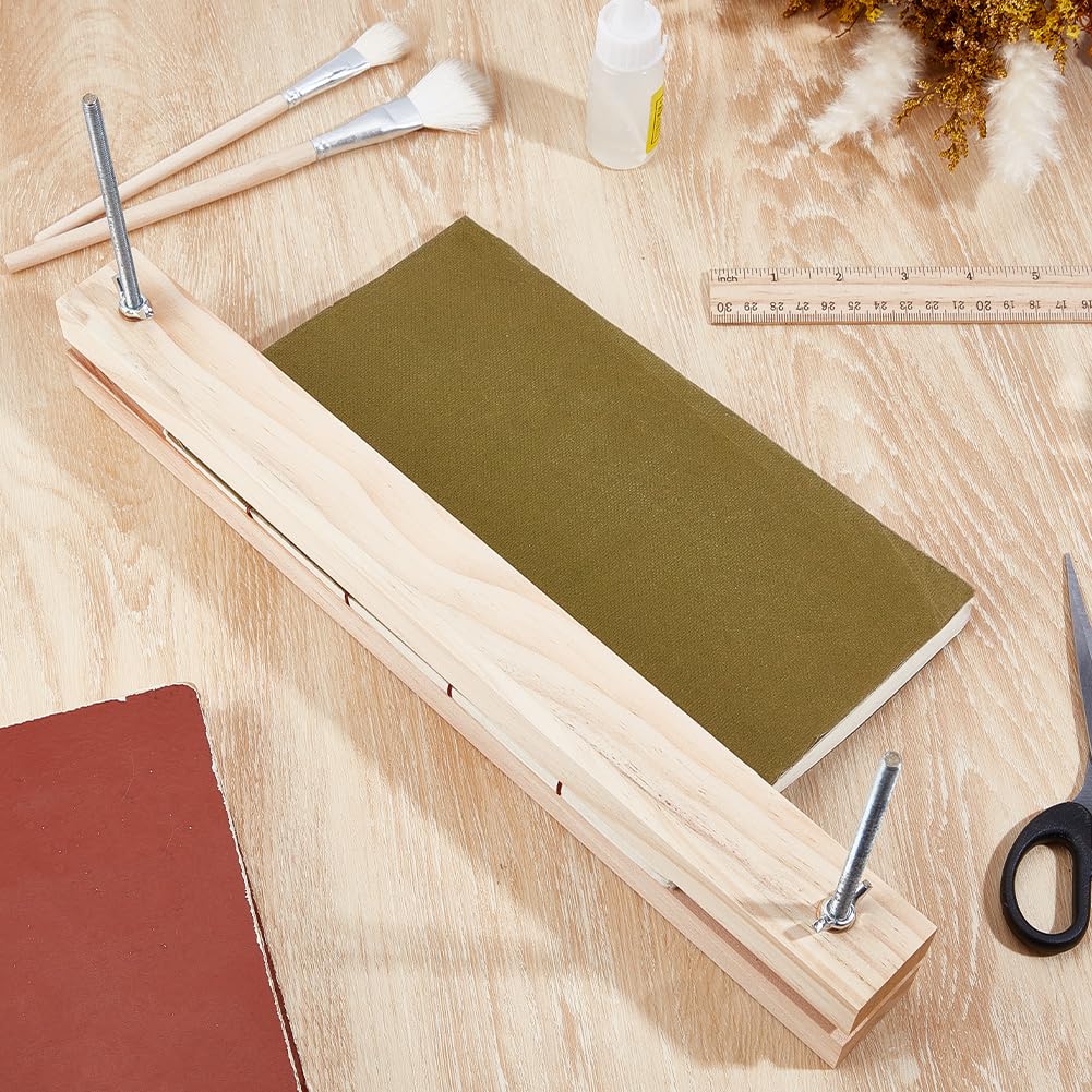 GORGECRAFT Prensa de Bambú de 380mm Encuadernación de Libros Herramienta Perforadora de Madera Cuna Encuadernación Kit de Encuadernación Manual Suministros Portátiles Encuadernación Aficionados A Las