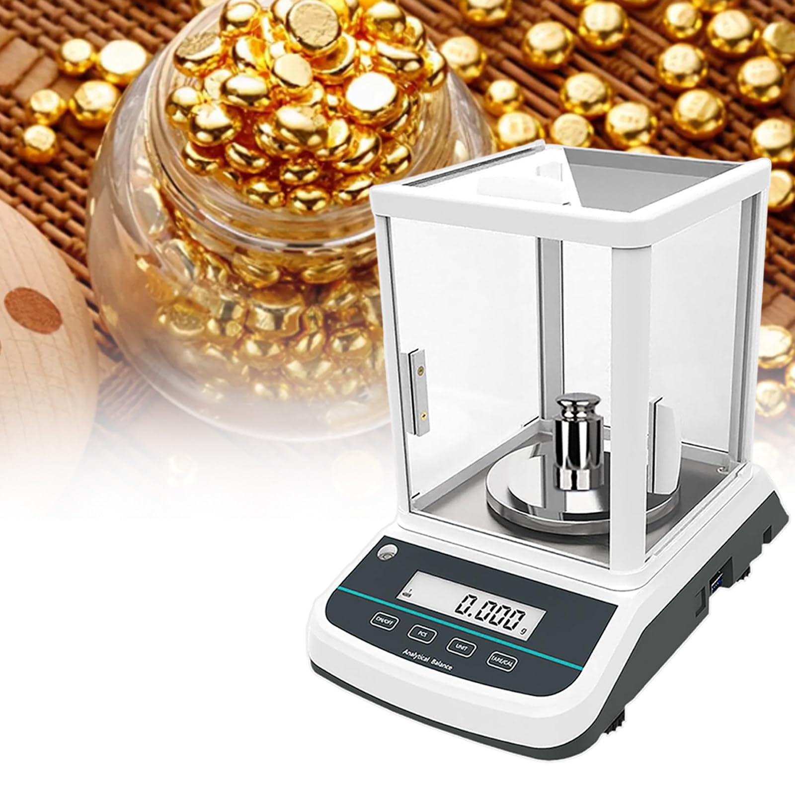 Waga laboratoryjna, waga 200G / 300G / 500G, waga analityczna laboratoryjna o dokładności 0,001G, waga jubilerska, interfejs Rs232, cyfrowa waga laboratoryjna
