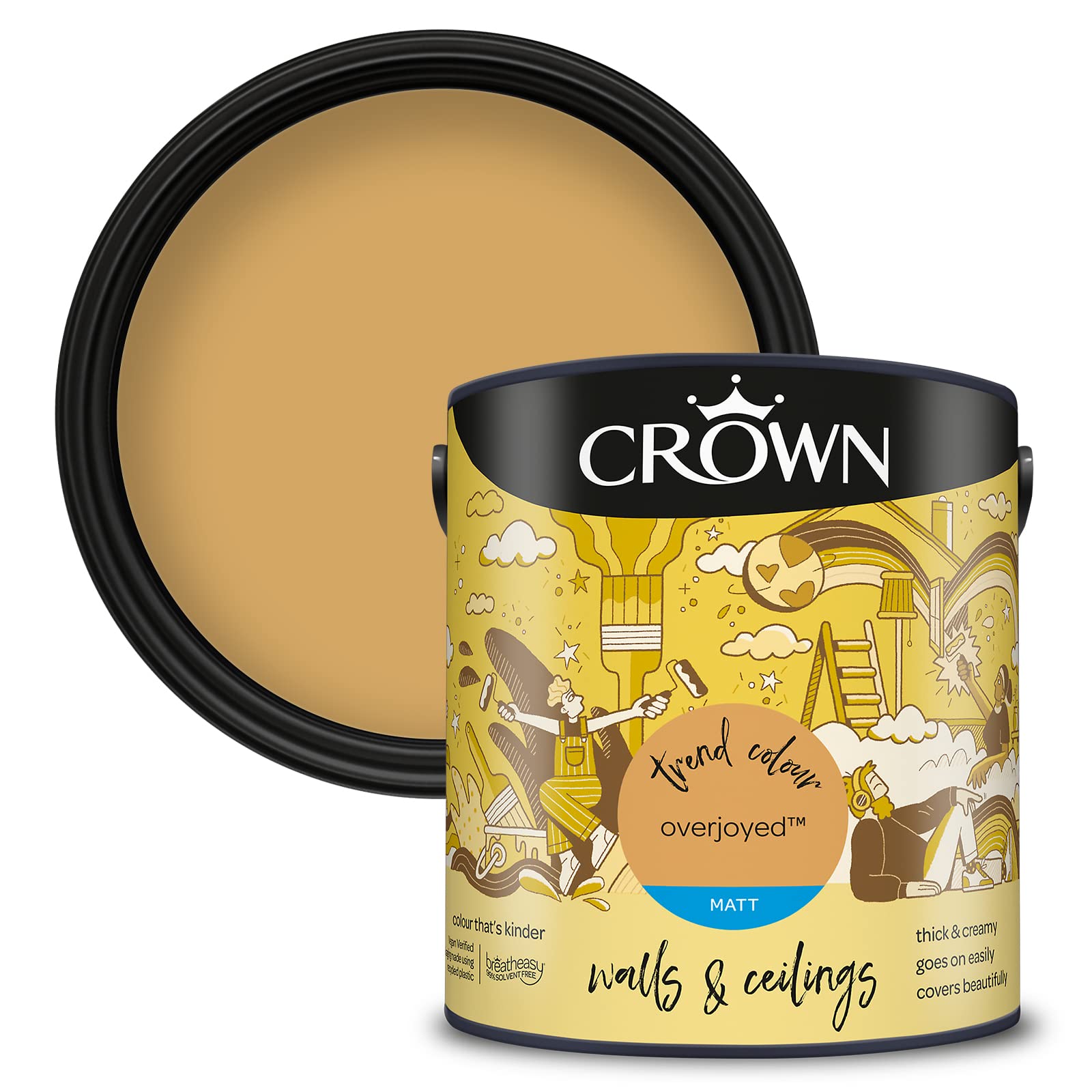 Crown Walls & Ceilings Overjoyed Matt Emulsion Paint 2.5L