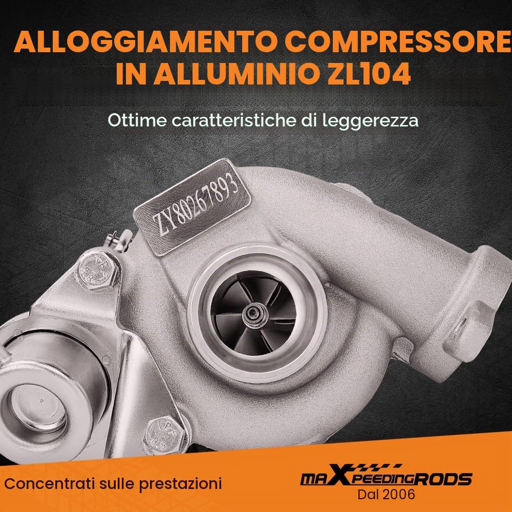 maXpeedingrods TD025 Turbo Turbocompressore per 207 307 308 Expert Partner 1.6 HDi 1.6L DV6 B / DV6 ATED4 49173-07508 4917307508 | 1.6 HDi 1.6L DV6 B / DV6 ATED4 49173-07508 4917307508