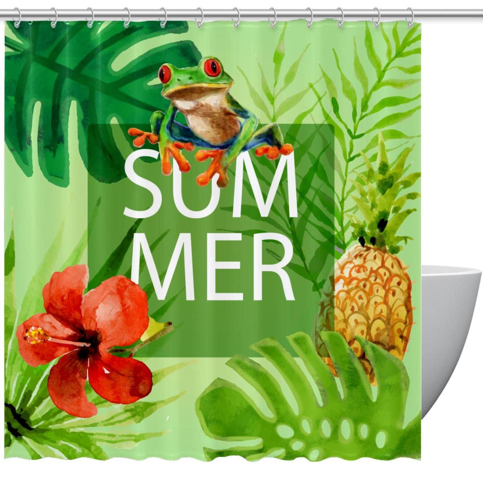 Rideau de douche grenouille d'été pour protéger le sol et amuser les enfants au bain