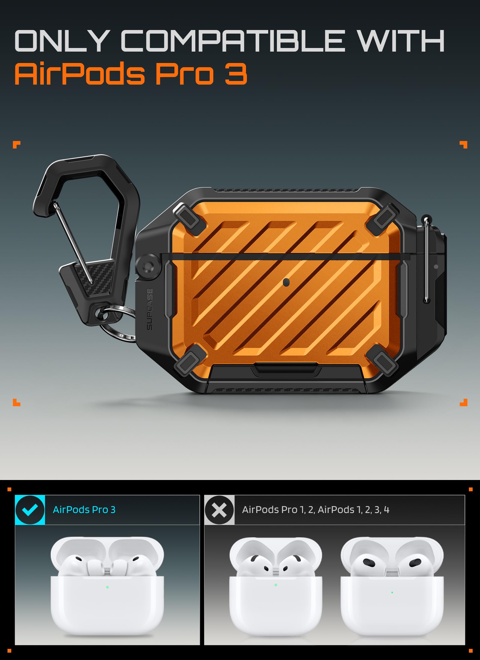 Amazon | SUPCASE for AirPods Pro 3 ケース 2025 カバー [ロック&カラ