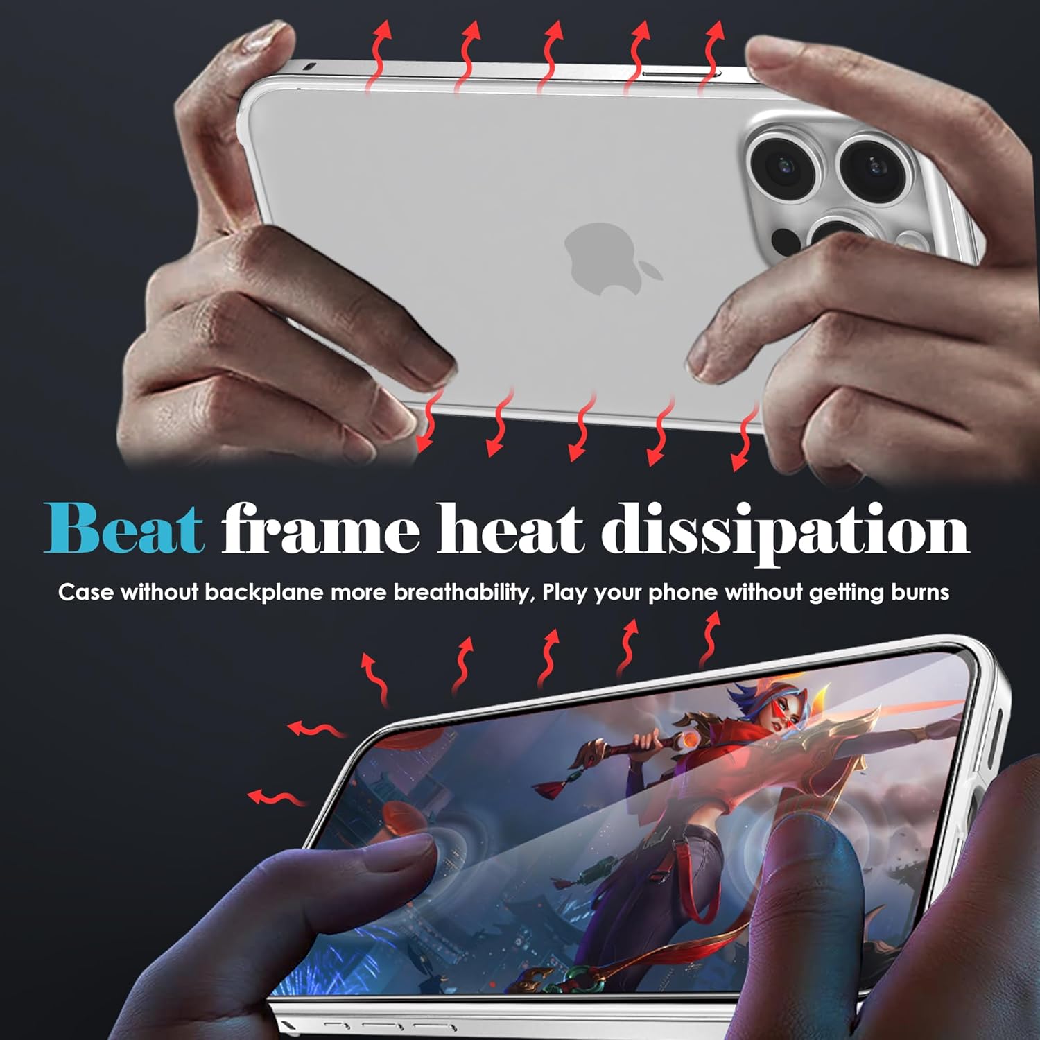 YMHML Bumper Case for iPhone 15 Pro Titanium, Aluminum Alloy   TPU Bumper Frame with Screen Protector Tempered Glass, Metal Slim Fit No Back Design 4 Corner Raised Protection Accessories, Silver