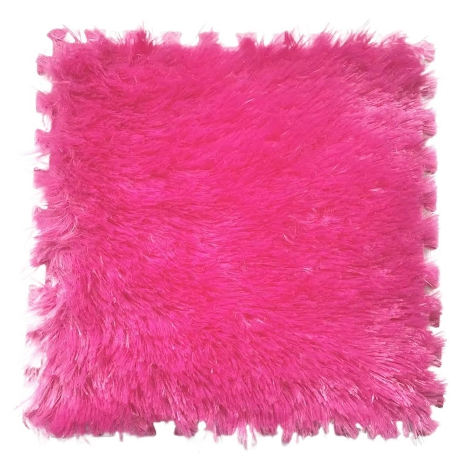 Pluszowa mata puzzlowa, Pluszowa mata do puzzli 10 szt. Wielokolorowe 30x30x1CM Kwadratowe blokujące płytki piankowe z obramowaniem(Rose Red)