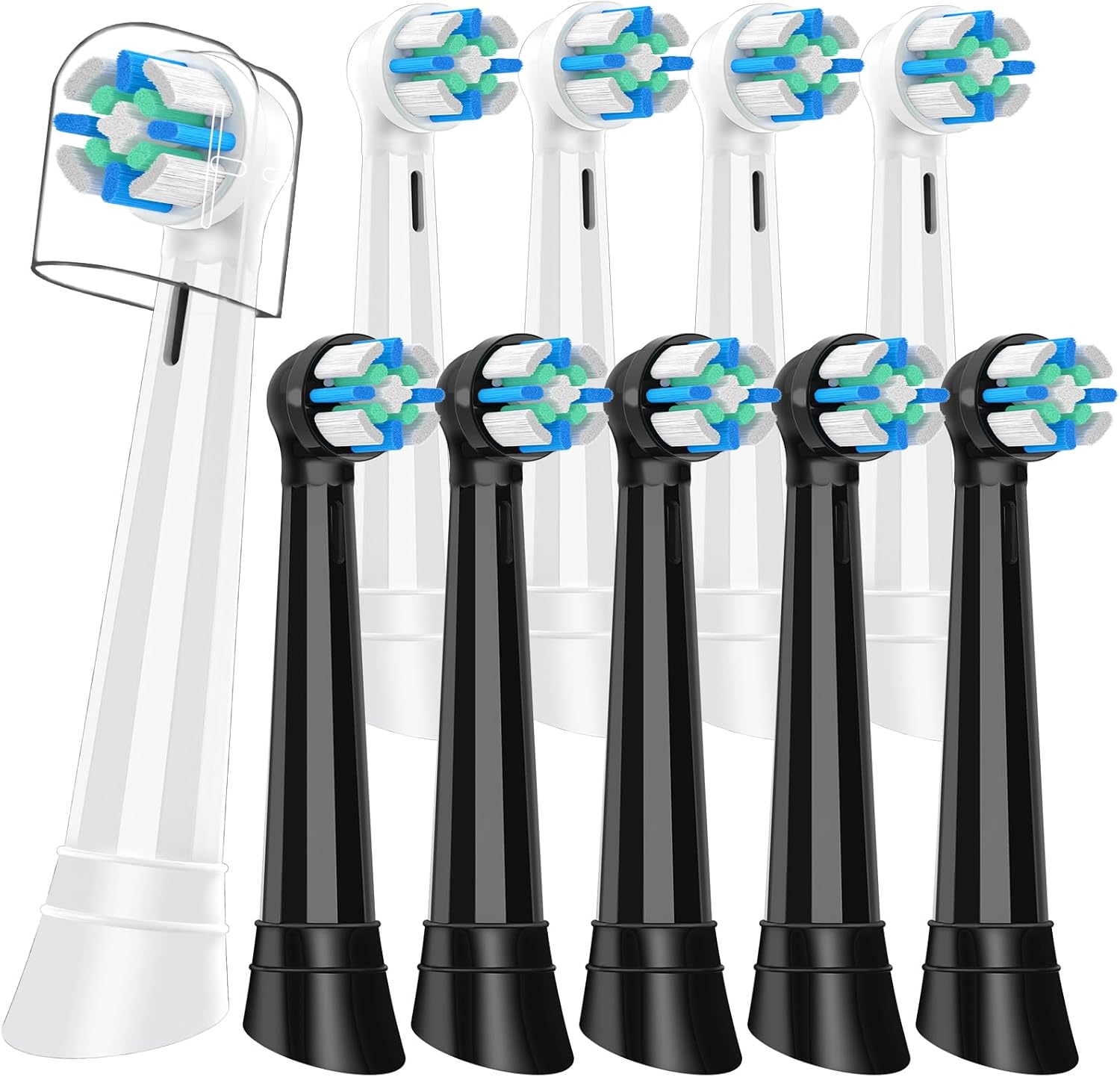 Replacement Toothbrush Heads Compatible with Oral B iO Series 2/3/4/5/6/7/8/9/10 Electric Toothbrush,Round Brush Heads for Gentle Gum Care & Deep Cleaning,10PACK
