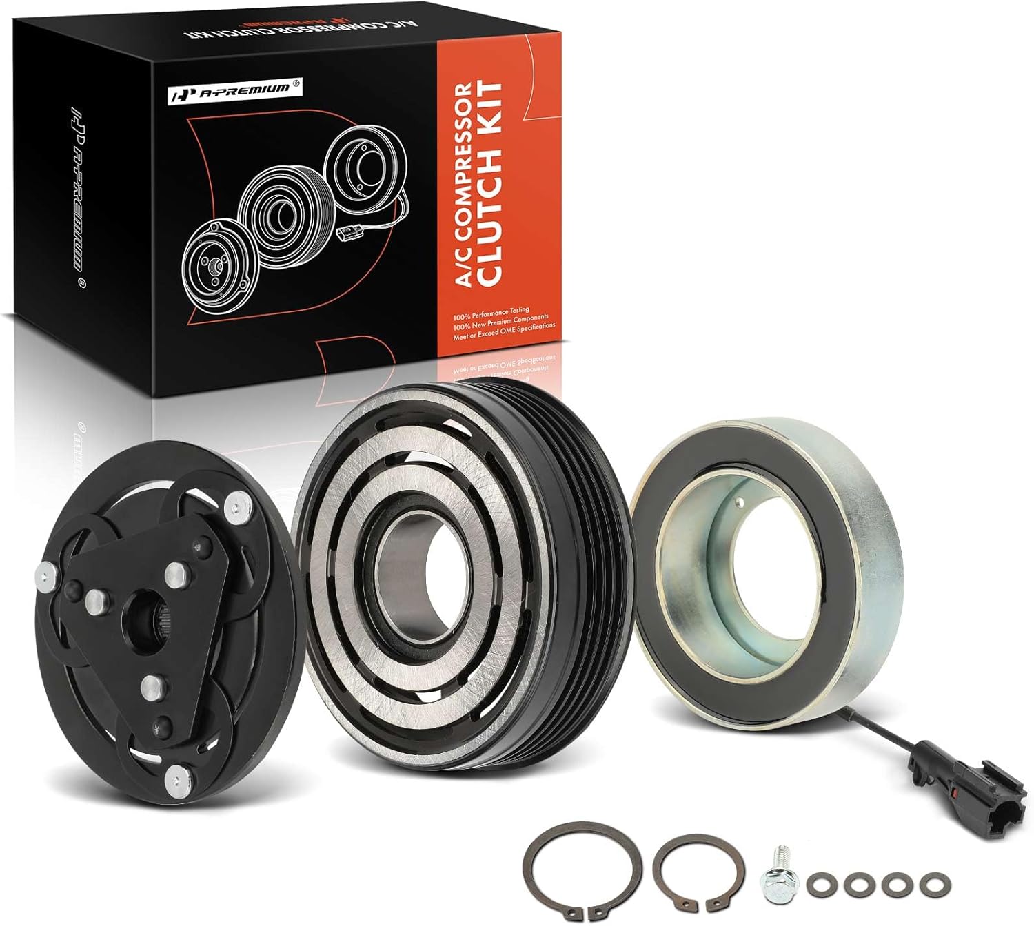 A-Premium Air Conditioner AC Compressor Clutch Kit Compatible with Subaru Forester 2007-2013, Impreza 2007-2014, WRX 2012-2015, WRX STI 2014-2020, 2.0L 2.5L