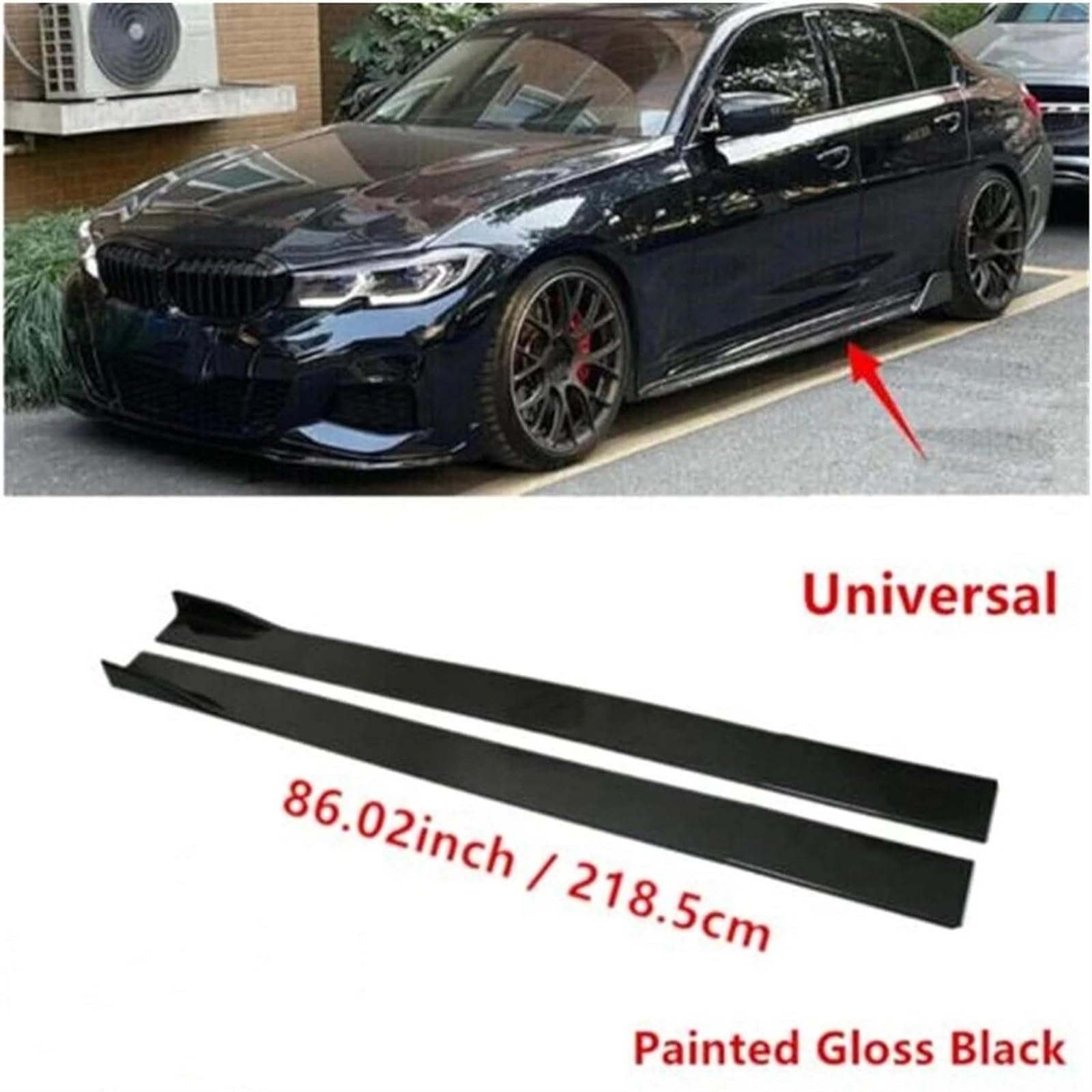 Spoiler Auto Seitenschweller 8 Stück Winglet Splitter Spoiler Für Mercedes Für Benz W205 W204 W203 C-Klasse C200 C250 C300 C350 C63 Für AMG Splitter(Schwarz)