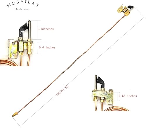Miniatura 6 de Calentador de agua de gas Natual Pilot Assembely con termopar de 24 pulgadas, tubo de gas de 24 pulgadas y una campana de llama