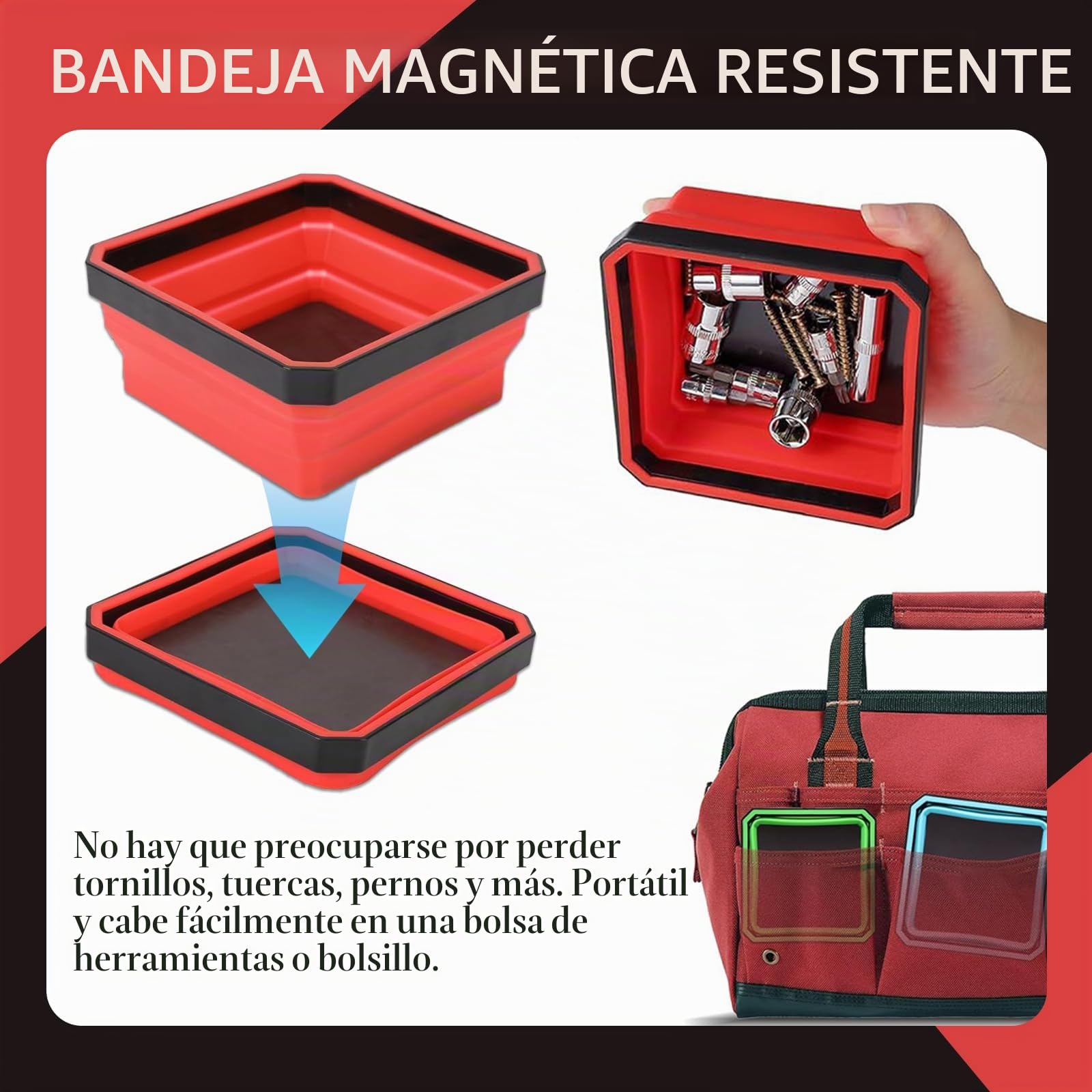 4 PCS Herramienta Magnética Extensible de Recogida con Bandeja Magnética Varilla Magnética Telescópica Flexible, Elevador Magnético Pinza de Varilla para Recoger Piezas Automóvil Objetos Metálico