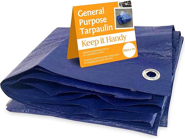 Small Tarpaulin Waterproof Heavy Duty | Approx 1m x 85cm, 110 GSM | General Purpose Heavy Duty Tarpaulin Sheet | Tarpaulin Small Tarp Waterproof Tarpaulin Taupaulinin Small Tarpaulin Cover Polyester