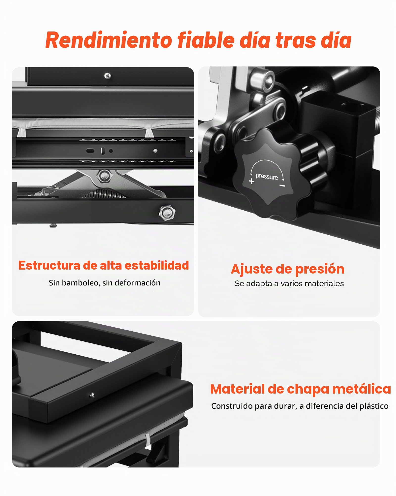 VEVOR Prensa Térmica de 38 x 38 cm, 5 en 1, Multifunción, Calentamiento Rápido y Uniforme, Prensa de Sublimación para Camisetas, Tazas, Gorras y Platos, Rango de Temperatura 100–210 ℃, negro