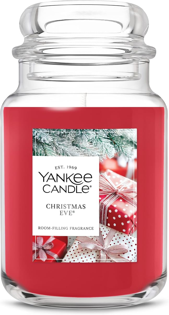 Yankee Candle Vela perfumada de Nochebuena, frasco grande de 22 oz, hasta 150 horas de combustión, para regalar, días festivos