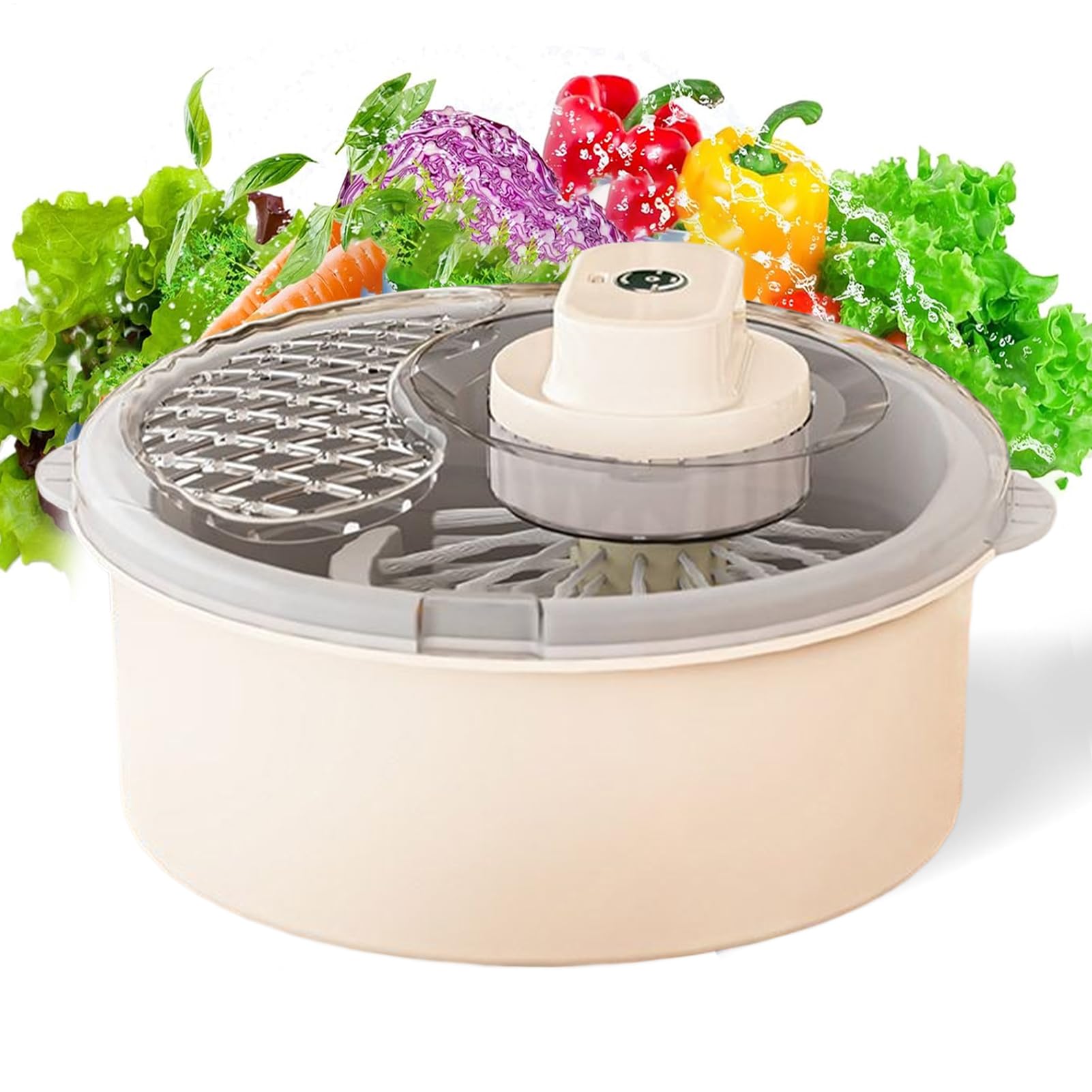 Cuenco giratorio para verduras, recipiente para lavar frutas de cocina | herramienta de preparación de ensaladas, utensilio de cocina para frutas, verduras, preparación de comidas, accesorio