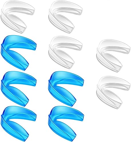 Coolrunner Protector bucal deportivo, paquete de 10 protectores bucales atléticos, protector bucal profesional moldeable juvenil para máxima