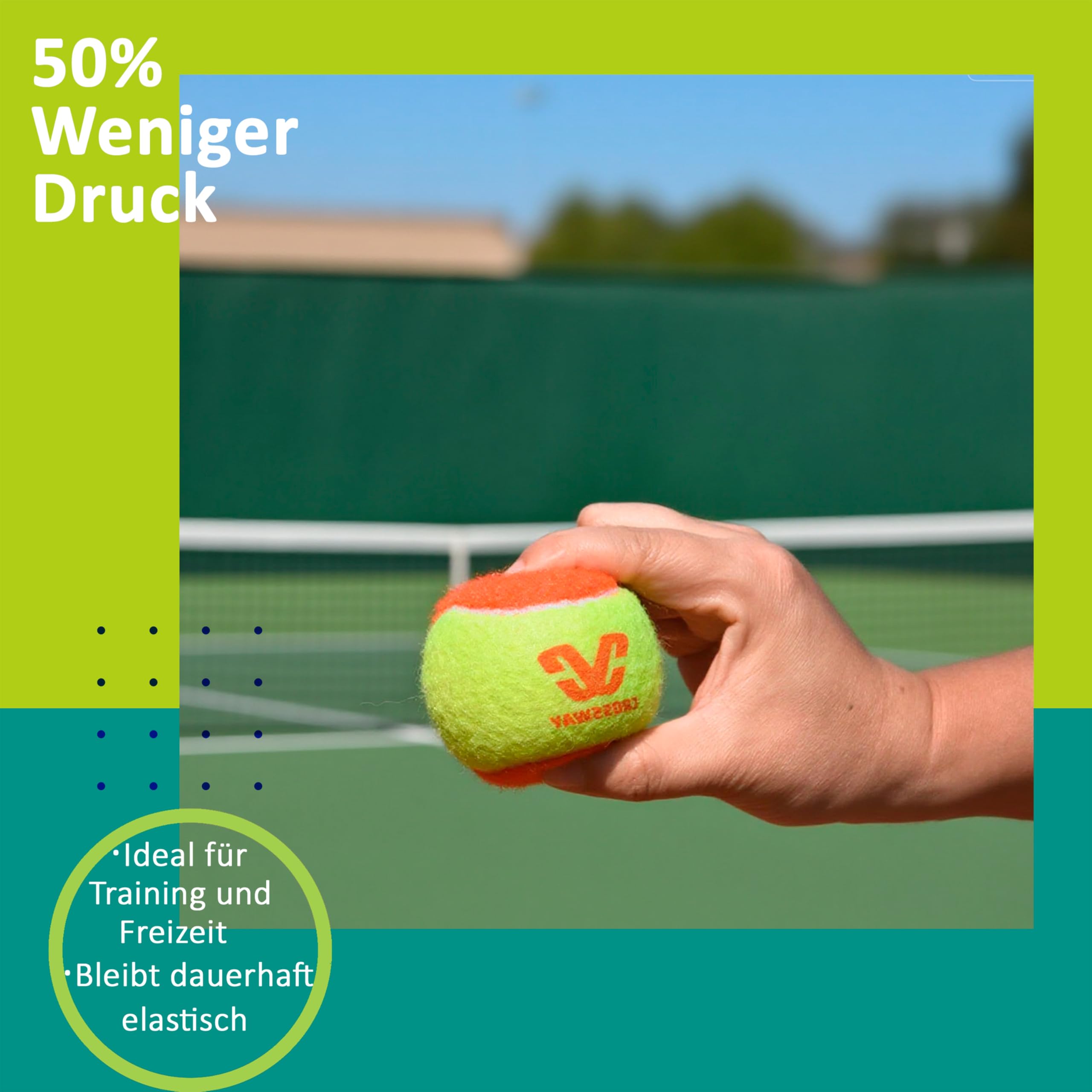 Lot de 20 balles de Tennis pour débutants à Faible Compression - Balle de Tennis pour entraînement des Jeunes - Orange - Sac avec Balle