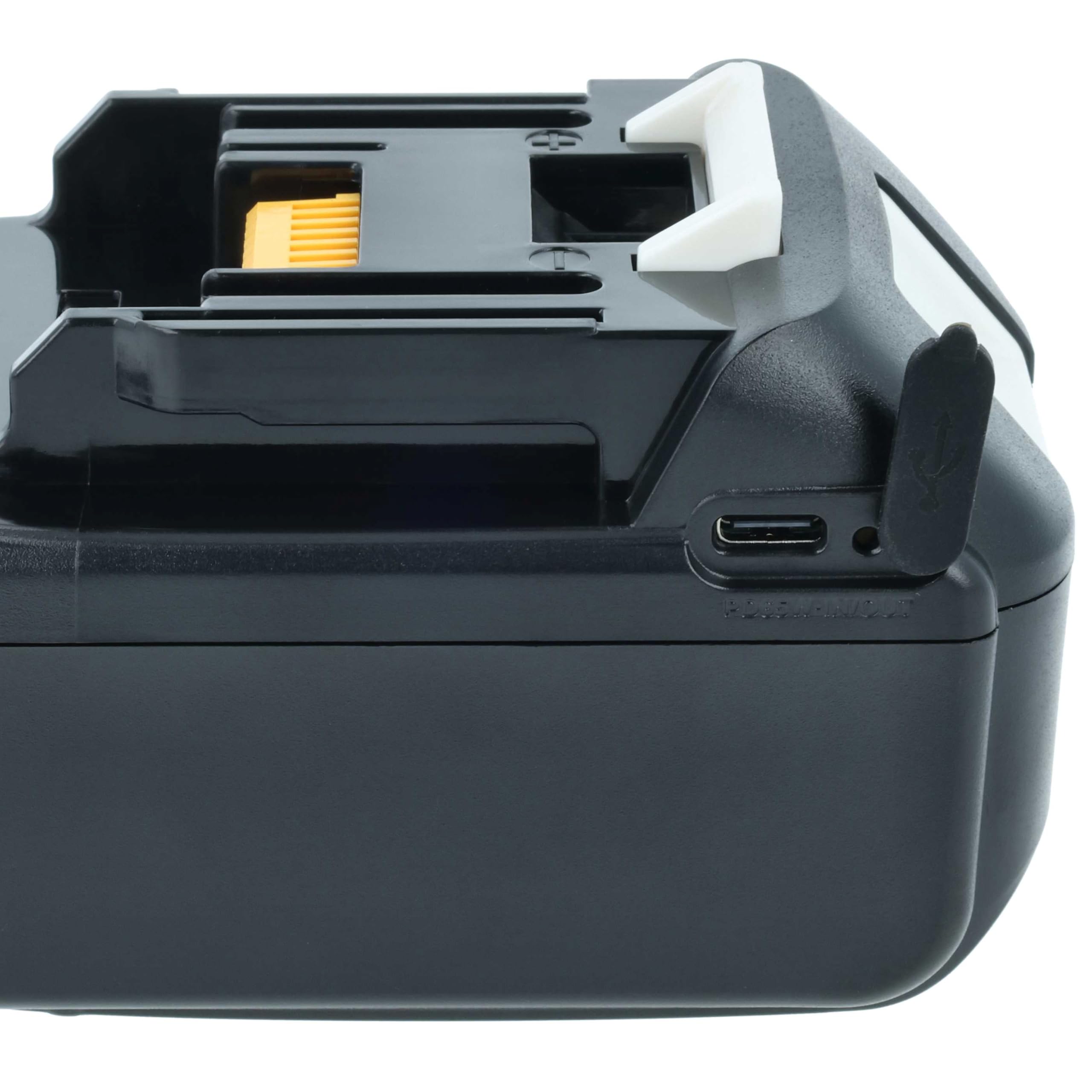 vhbw Akumulator zamienny do Makita BL1860B do narzędzi (6000 mAh, litowo-jonowy, 18 V), 1 x gniazdo USB-C