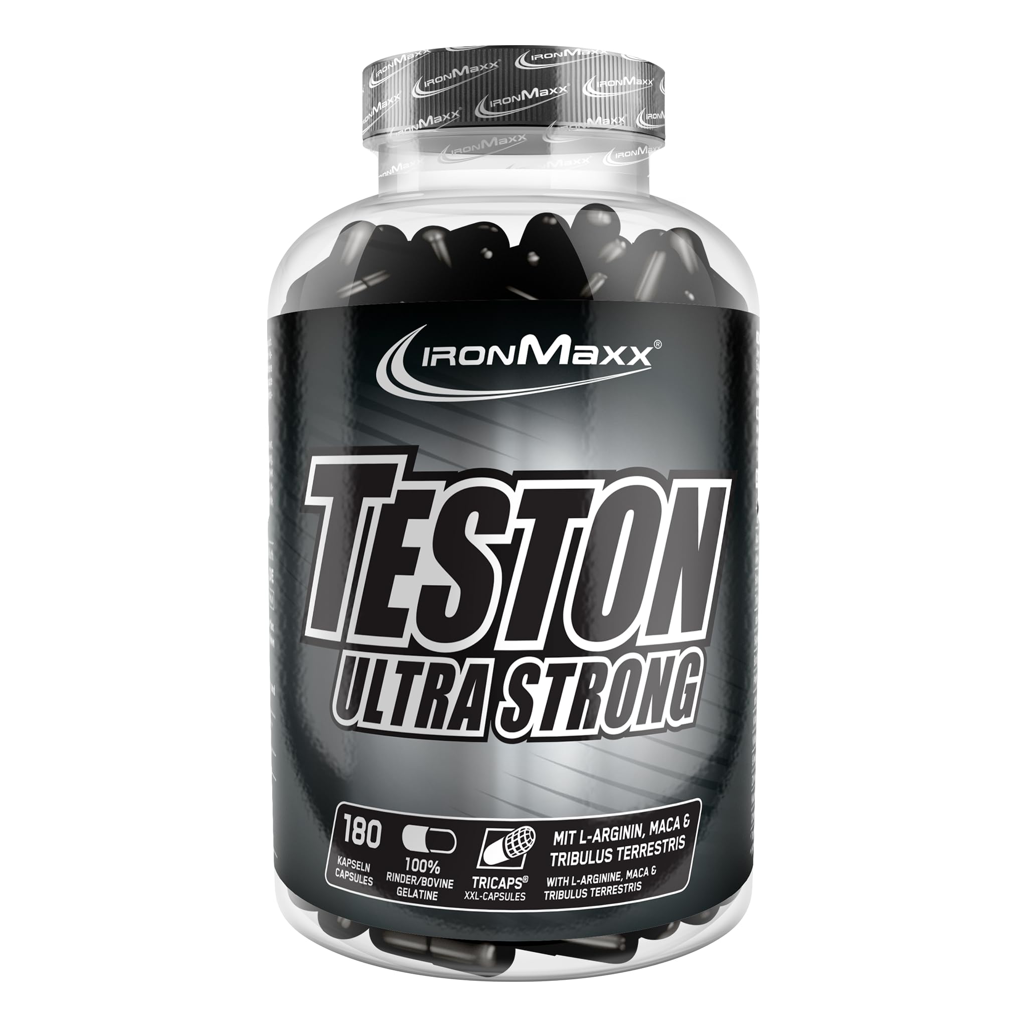 IronMaxx Teston Muscle Blaster - 180 Kapseln | mit L-Arginin | Hochdosierte Muskelunterstützung | Unterstützt die Durchblutung und Sauerstoffversorgung der Muskeln