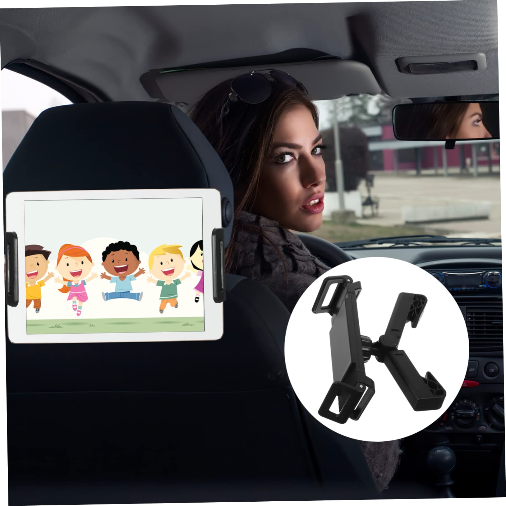 NAMOARLY Back Seat Phone Mount Car Tablet Holder 360° Rotation Abs Rubber Headrest Phone Holder for Comfortable Journey