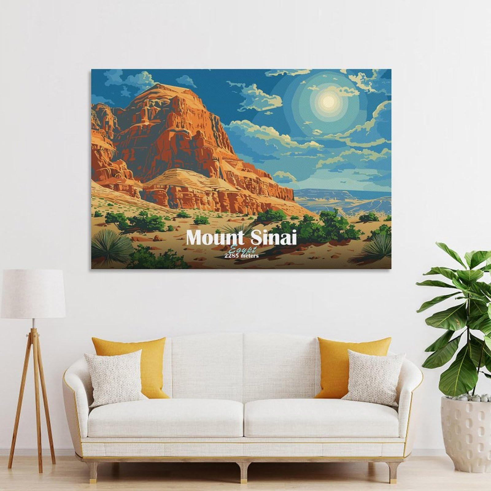 Junmoney Room Decor Wall Art Mount Sinai Egypt, 20x30inch(50x75cm), for Flats, Guest Rooms Or Compact Rooms, Wall Decor with Flexible Room Appeal