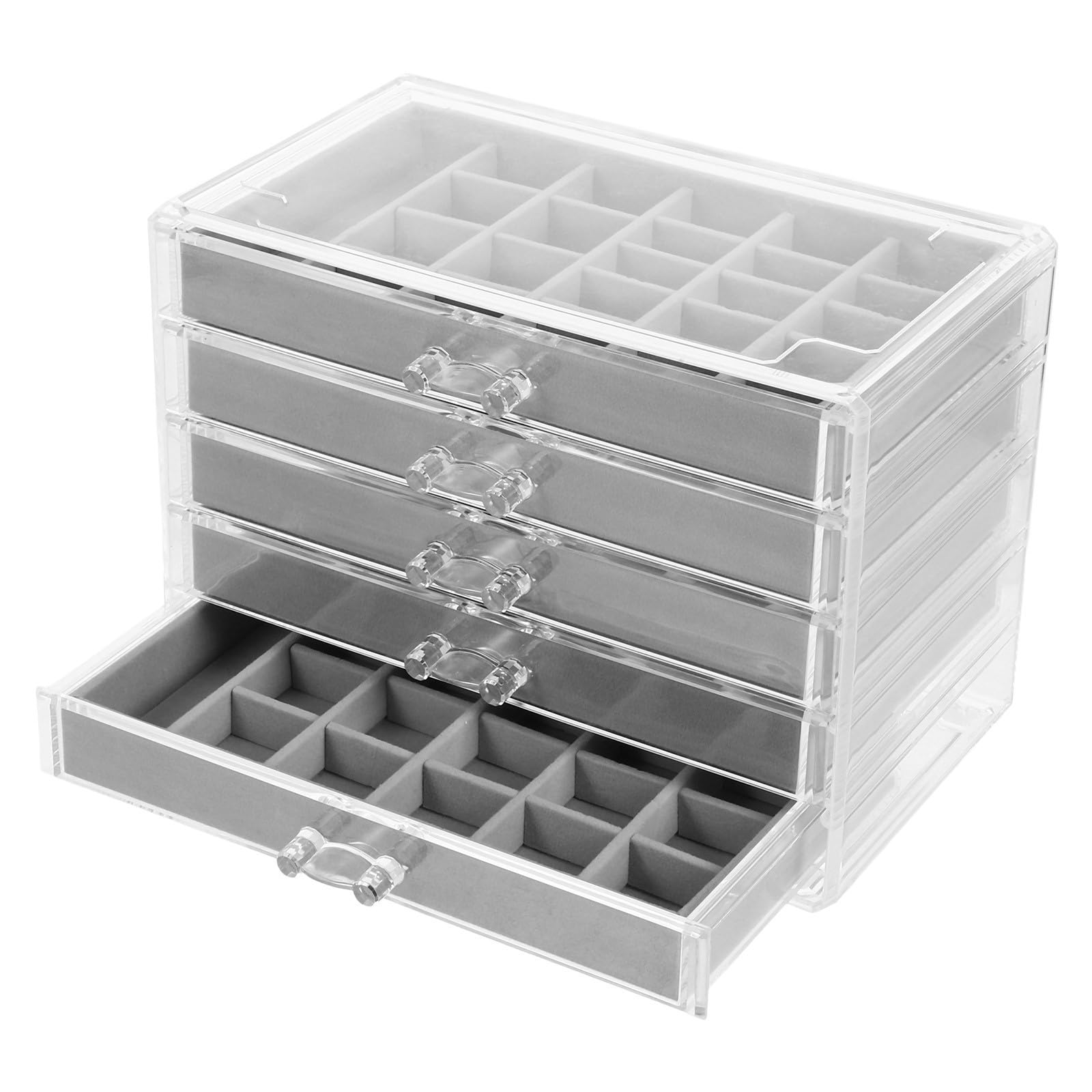 Organizador de Pendientes Acrílico con 5 Cajones y Diseño Minimalista
