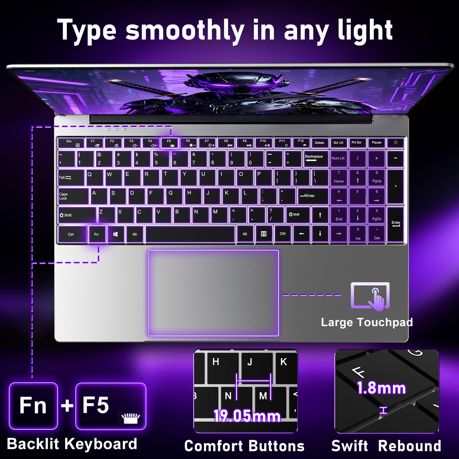 FUNYET Computer Portatile,2026 Portatil da 15,6 pollici, 16 GB di RAM, 1 TB di SSD, Core i7-7600U Laptop PC, IPS FHD 1920 * 1080 Notebook, 6000 mAh,WiFi5,Tastiera retroilluminata, apertura a 180°