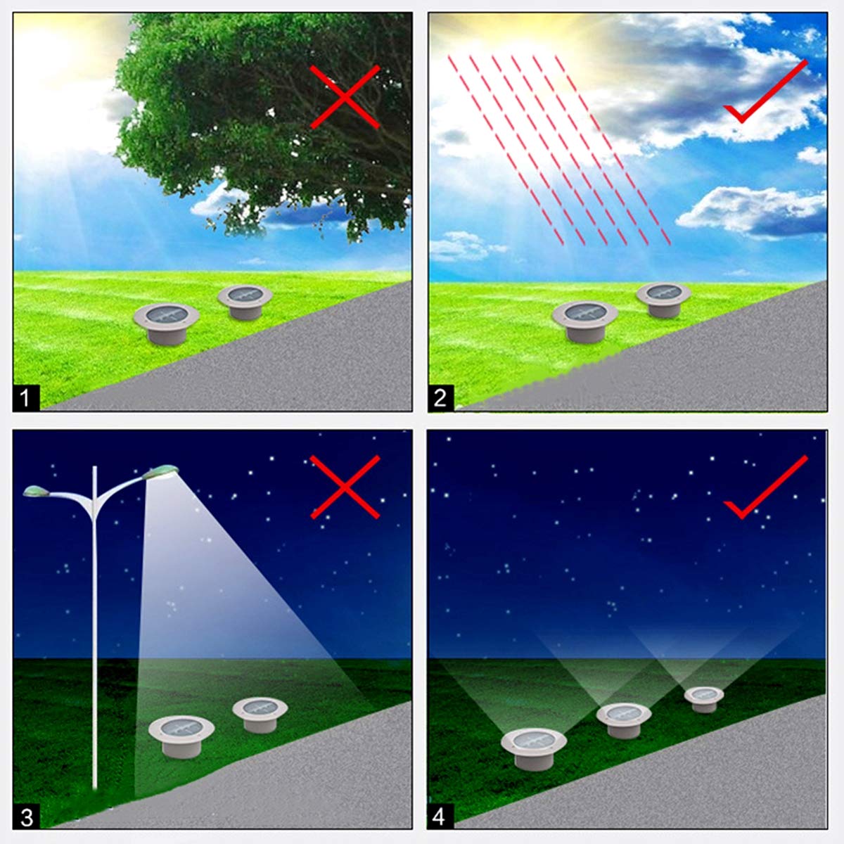 TOSHIN 8er-Set Solar Bodenleuchten Garten 3 LED Solarleuchten Solarlampe Dekoration Lichter IP65 Wasserdichtes Gartenleuchte für Draussen Garten und Terrasse (Eckig, Kaltweiss)