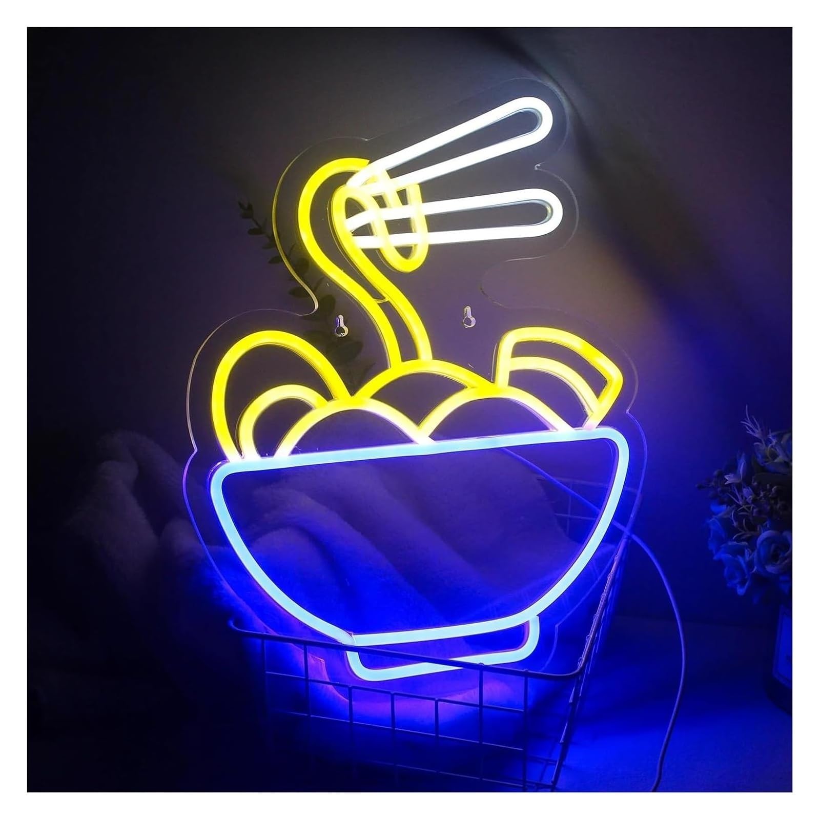 Señal de luz de neón Lámpara de neón con ambiente relajante ramen para tienda, restaurante y decoración pared dormitorio