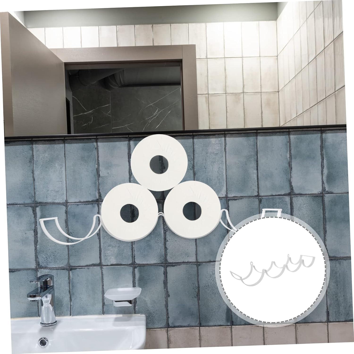 Cloud Shaped Wall Mounted Tissue Rack Stylish Bathroom and Kitchen Organizer Design for Space Saving Storage Versatile Use in Homes and Hotels White Color