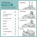 Salpido Universal Travel Adapter, USB Port, Worldwide Plug, 6A, Compact gallery image