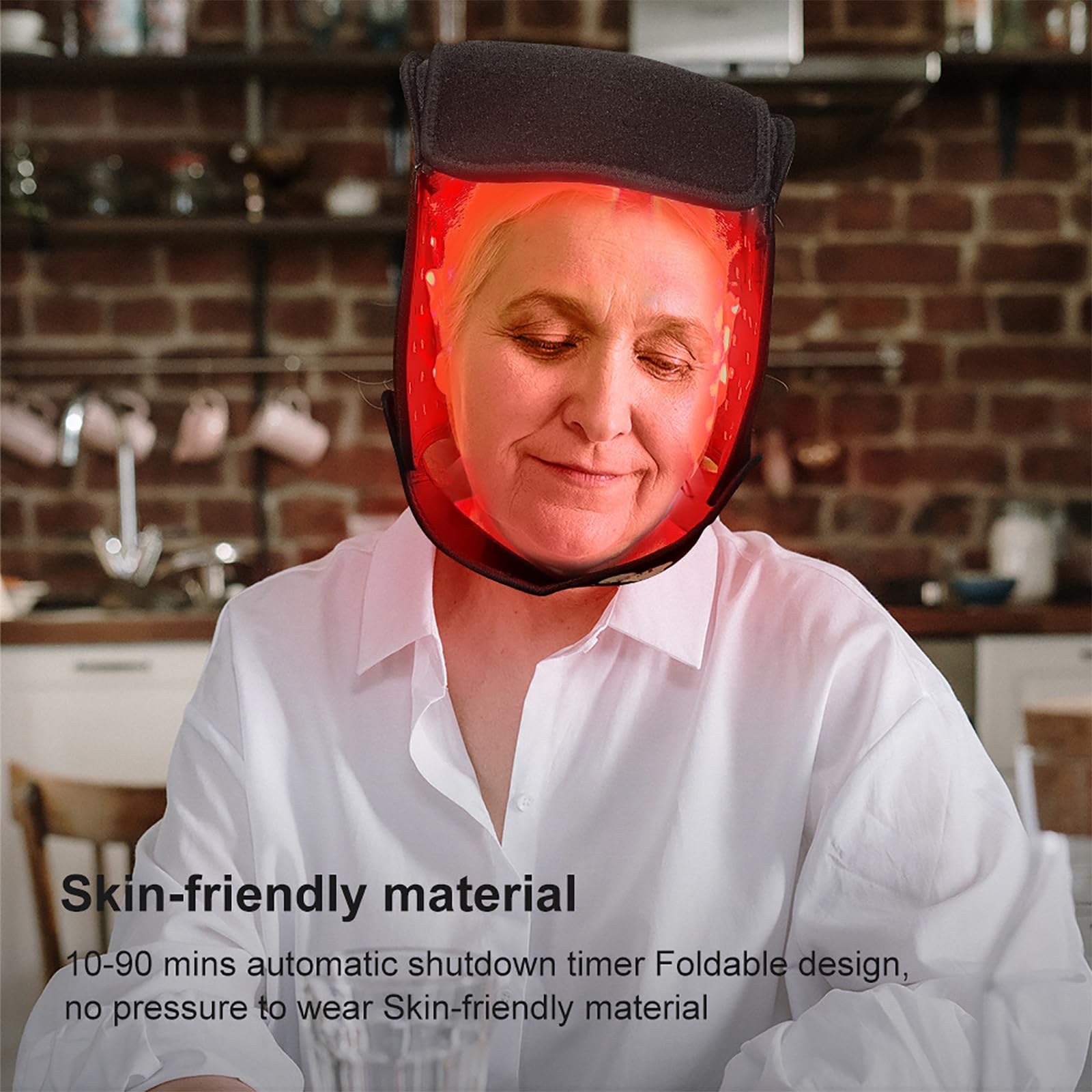 ERICAT Bonnet De Croissance des Cheveux, Casque De Croissance des Cheveux avec 215 LED, Plage De Synchronisation De 10 À 90 Minutes Et Conception À Fermeture Éclair Pliable, pour Hommes Et Femmes
