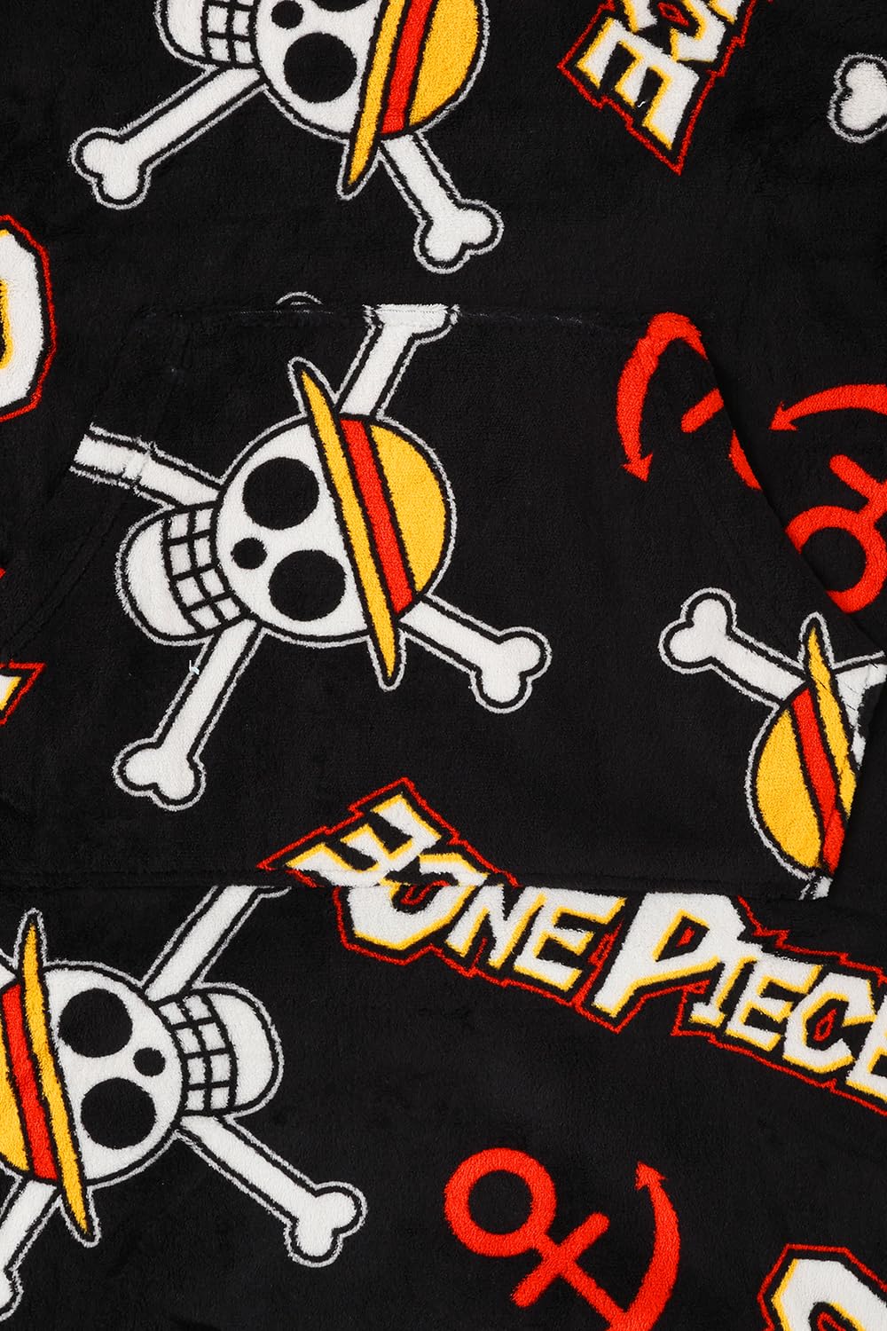 One Piece Sudadera con capucha de forro polar de lujo para hombre, totalmente forrada, color negro