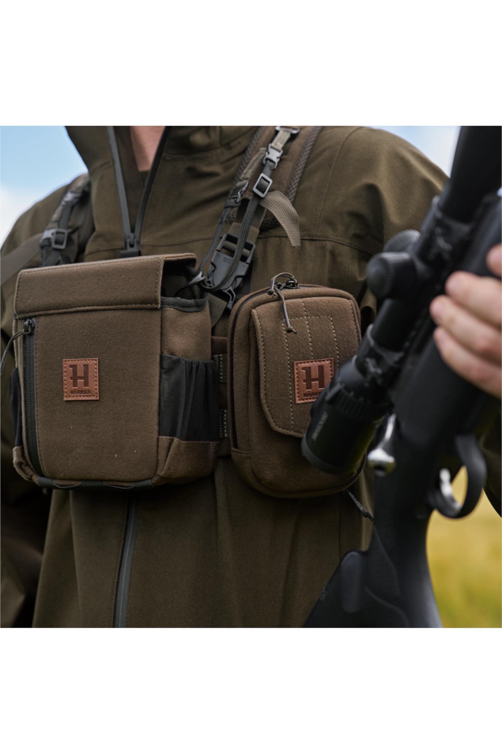 Härkila Utility Pouch – Multifunktionale Jagd-Utility-Tasche mit MOLLE-System – Wasserabweisend & Silent Fernglas-Zubehör-Organizer